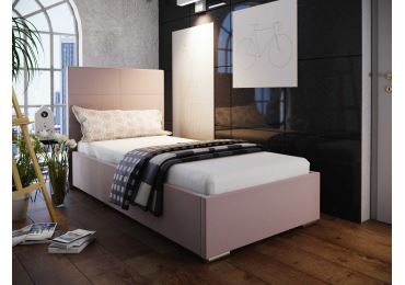 Čalouněná postel DANGELO 4 90x200 cm, růžová látka