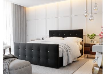 Čalouněná postel HOBIT 140x200 cm, černá