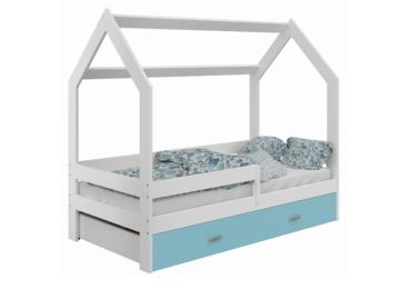 Dětská postel SPECIOSA D3 80x160 v barvě bílé se zásuvkou: modrá