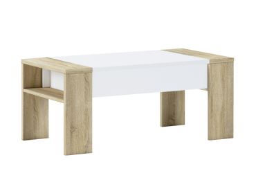 Konferenční stolek LAPU, dub sonoma/bílá