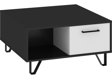 Konferenční stolek PRUDHOE 2D, černá/bílý lesk, 5 let záruka