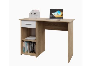 Praktický psací stůl se zásuvkou NEJBY ODIN, dub sonoma/bílá, Z EXPOZICE PRODEJNY, II. jakost