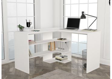Rohový psací stůl ABSOLUTE, bílý